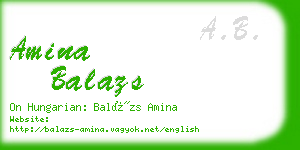 amina balazs business card